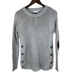 NWT Harper’s Heritage long sleeve knit elbow patch coco cream sweater women S